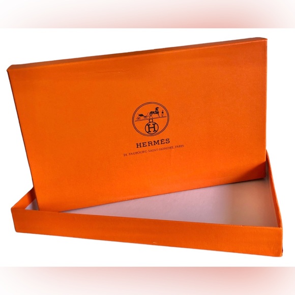 Hermès Paris Twilly Scarf Empty Box Set – 8 Pieces, Orange/Brown Gift Boxes With Ribbons, Made In France